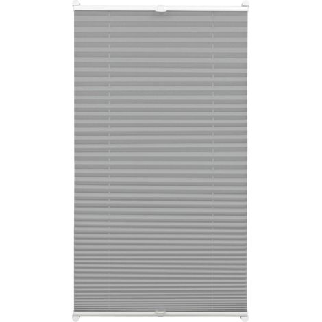Easyfix Plissee mit 2 Bedien- schienen schiefer 70 x 130 cm (1/2)