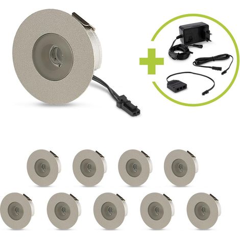 LED Mini Einbauspot rund 1.2W 12V IP20 Ø36mm - Lichtfarbe: Warmweiß 3000K - Anzahl: 10x (1/5)