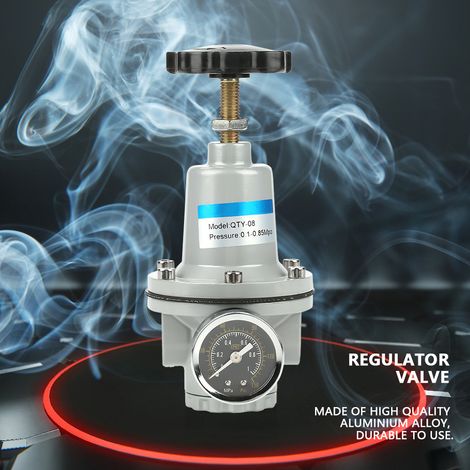 Régulateur de pression en alliage d'aluminium G1/4 pour système pneumatique, vanne de régulation d'air comprimé (1/5)