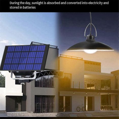 Suspension solaire avec télécommande, lampe solaire d'extérieur et d'intérieur E-- (1/5)