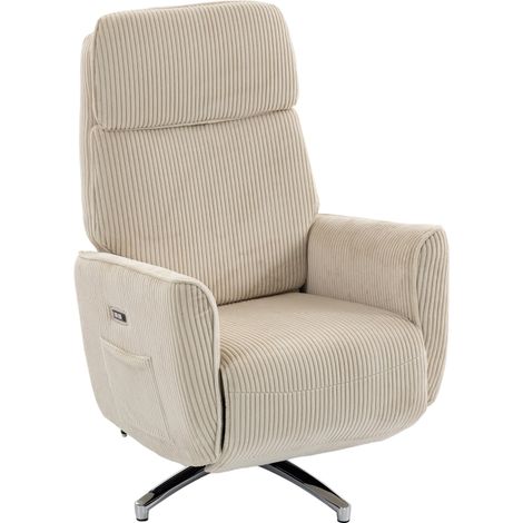 Fauteuil relax électrique réglable, fauteuil inclinable avec fonction de couchage, fauteuil TV rotatif avec 2 moteurs et port USB (1/5)