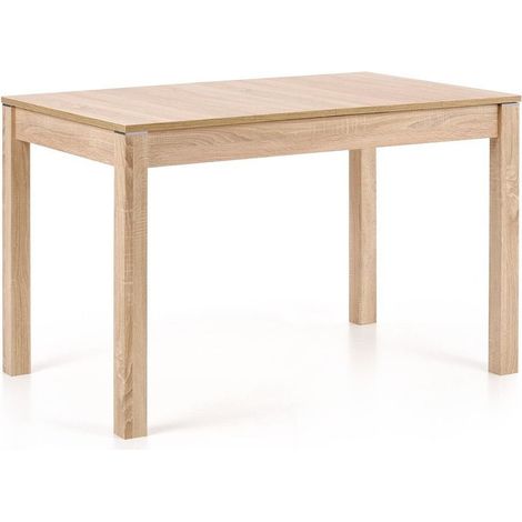 Mesa Houston 132, Roble Sonoma, 76x75x118cm, Alargamiento, Aglomerado laminado, MDF