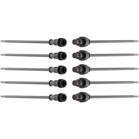 5 Paires Connecteurs Electrique Etanches, 4 Broches 4 Cœurs Mâle Femelle Connecteur LED Plug 20 cm avec Câble d'extension 18AWG pour Bande Lumineuses LED Extérieure Intérieure (1/5)