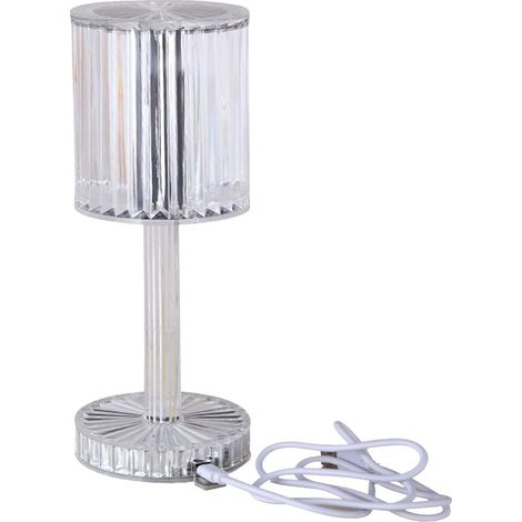 Lampe De Table Rechargeable - Avec Télécommande Et Commande Tactile - Style Cristal - Pour Chambre À Coucher Salon Bar - 8,5 X 8,5 X 25 Cm - 1 Pièce (1/5)