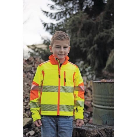 Advertencia para niños Softshell Jacket GR.128 Amarillo / Naranja Terrax (1/2)