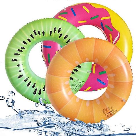 Lot de matelas gonflables pour piscine, adaptés aux enfants et aux adultes, bouées amusantes compatibles avec les décorations de fête à la piscine. (1/2)