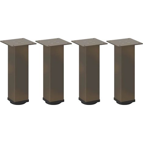 Lot de 4 pieds de table basse réglables modernes 30-32 cm acier en acier naturel