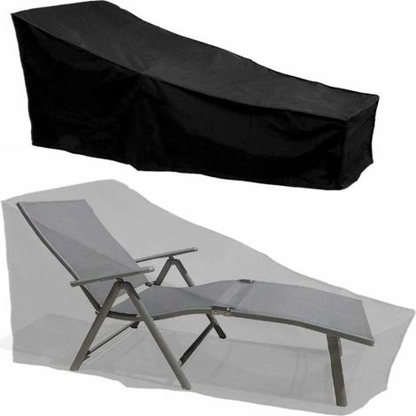 Wasserdichte Schutzhülle für Sonnenliegen im Außenbereich, 210 x 75 x 80/40 cm, Schwarz (1/5)