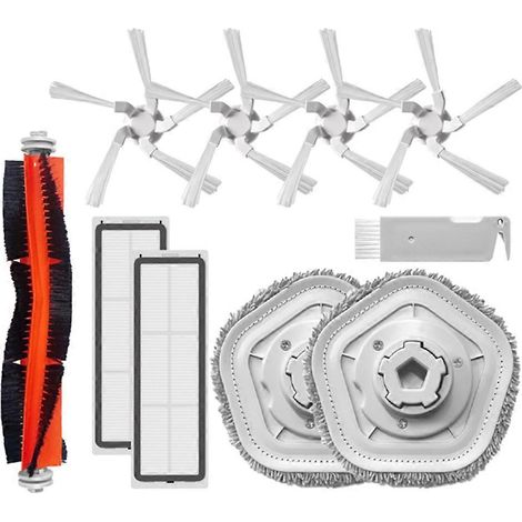 Accessoires pour aspirateur Dreame Bot W10 et W10 Pro : brosse latérale principale, filtre HEPA, pièces de rechange pour lingette de nettoyage. (1/5)
