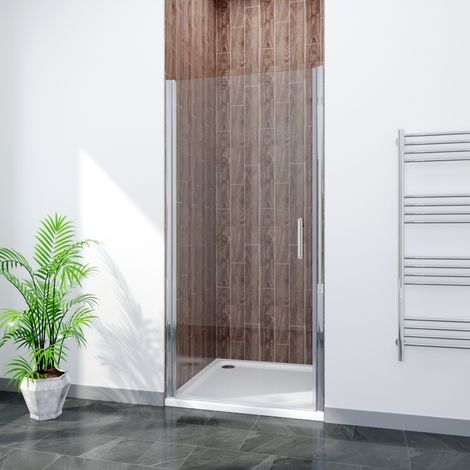 ELEGANT 900mm Frameless Pivot Shower Door Glass Screen Reversible Shower Enclosure (1/5)