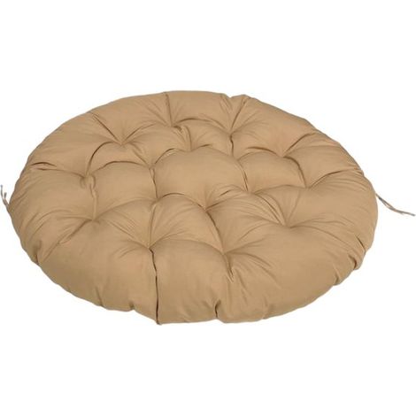 Cojín redondo impermeable para silla Papasan，Cojín de jardín cómodo de 8 cm de grosor，Asiento universal para silla colgante，Negro (1/5)