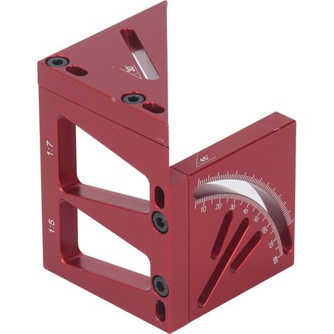 Règle de mesure 3D multi-angle en alliage d'aluminium pour menuiserie, équerre et rapporteur à tracer lignes 45 90 degrés (1/5)