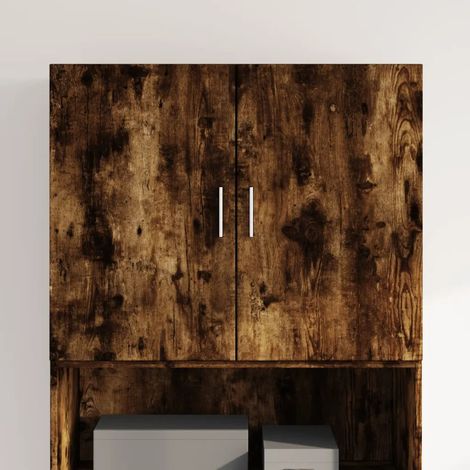 Armario de almacenamiento mural que ahorra espacio 80 x 42,5 x 64 cm diseño moderno madera de ingeniería acabado en roble ahumado 020049503 (1/5)