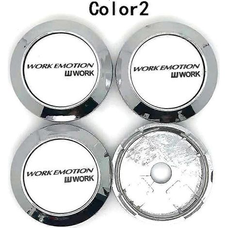 Lot de 4 autocollants de 64 mm pour cache-moyeu de roue de voiture, couleur 2, style course. (1/5)