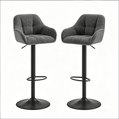 CAIziChaises de salle à manger moelleuses, chaises de cuisine, chaises de dressing, chaises de bureau, tabourets de bar (lot de 2 tabourets de bar) (1/5)