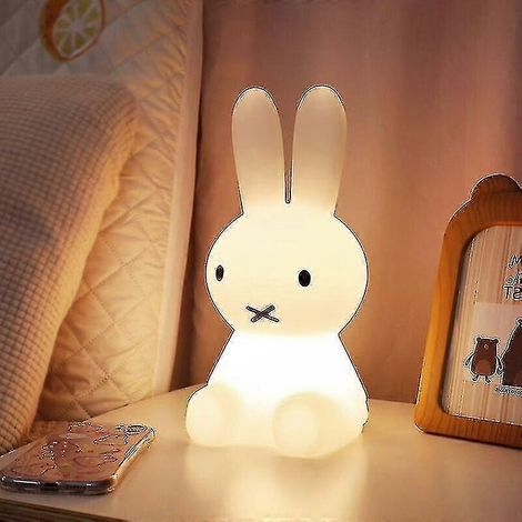 Veilleuse LED, jouet lumineux lapin pour chambre d'enfant, veilleuse colorée, idéale comme cadeau pour enfants, décoration intérieure ou lampe de chevet. (1/5)