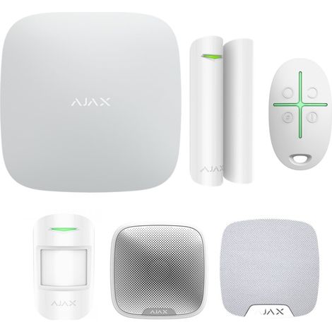Alarme maison sans fil AJAX StarterKit – Détecteurs de mouvement et d'ouverture – Sirènes intérieure et extérieure – Installation simplifiée via application