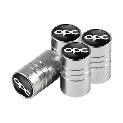(Argent pour OPC) 4 bouchons de valve de pneu en alliage d'aluminium, accessoires anti-poussière, compatibles avec Opel OPC Corsa Astra Insignia Mokka Grandland Vectra Zafira (1/5)