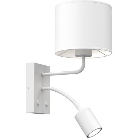 Applique murale moderne blanche avec liseuse E27 GU10 Arden Luminex