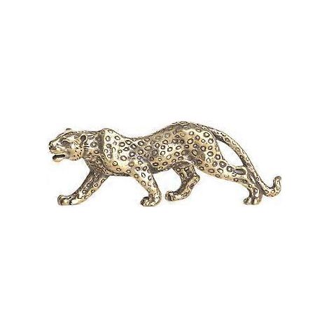 Retro brass leopard statuette, desk paperweight, small brass animal figurine (1/4)