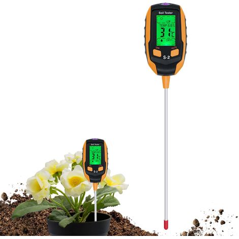 5-in-1-pH-Tester mit PH/Temperatur/Luftfeuchtigkeit/Licht/Umgebungsfeuchtigkeit für Garten-, Rasen-, Landwirtschafts- und Außenpflanzen -S2 (1/5)