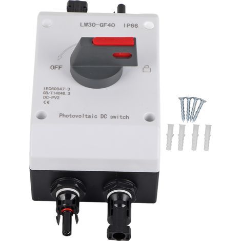 Isolateur photovoltaque DC, interrupteur solaire, étanche IP66, interrupteur isolé pour camping-car à énergie solaire, 1500V DC 32A 4P (1/5)