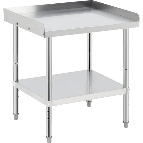 Support de Grill en Inox 30x61x76cm avec Crédence, Table de Préparation Certifiée NSF et Pieds Réglables (1/5)