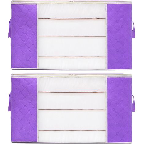 Sac de rangement pour couette domestique d'emballage mobile non tissé 705030cm 2pcs 30cm Violet (1/5)