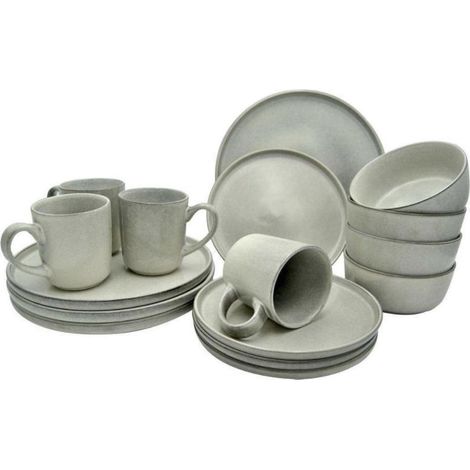 Excellent Houseware Manhattan ensemble de vaisselle brun 4 personnes (1/4)