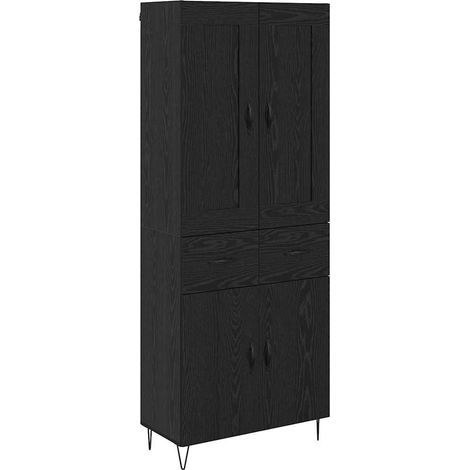 Maison Exclusive - Aparador alto con cajón Roble Negro 69,5 x 34