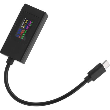 Multifunktionales bidirektionales USB-C-Testgerät mit Farbdisplay, Strom- und Spannungsmesser für Telefon und Computer (schwarz) (1/5)