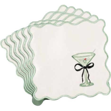 Lot de 6 serviettes brodées en polyester, sous-verres résistants à la chaleur, adaptés aux cuisines de restaurant 1515cm (1/5)