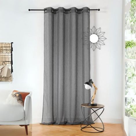 Voilage - - Effet de rayures Gris anthracite 145x240 cm (1/3)