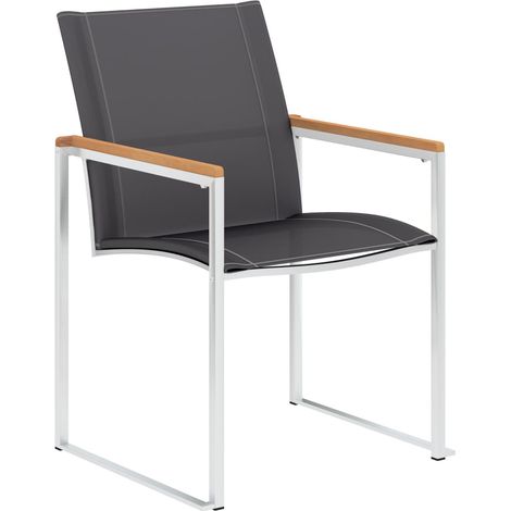 Maison Exclusive - Sedie da Giardino 2 pz in Textilene e Acciaio Inox Grigie (1/5)