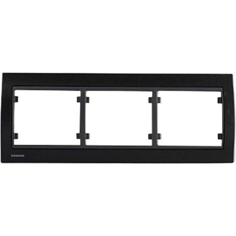 SIEMENS Plaque Triple Horizontale Texturé Noir Delta Iris (1/2)