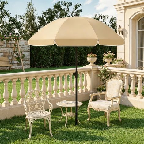 Parasol d'extérieur, parasol de jardin avec molette de réglage de la hauteur, parasol de plage pratique (1 seul parasol) (1/5)