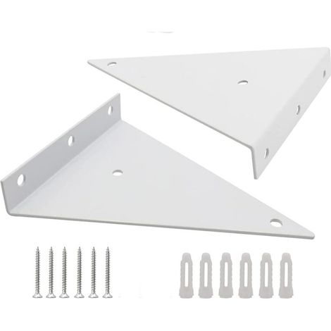 Lntyq 2 Pièces Supports à Tablettes Flottantes Supports d'étagère Industriels Flottant Equerre Metal de étagère Robuste Supports en Métal Supports de Tablette pour Déco Salon Chambre Salle de Bain (B