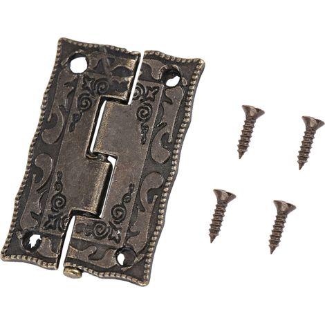 10 pièces charnières fer bronze antique 0°-270° pour meuble bijoux coffret bois vintage 36x23mm (1/5)