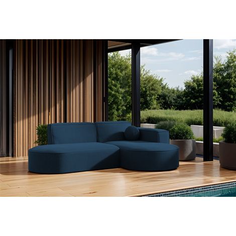 Garten Ecksofa SUNDAY XS in wetterfester Stoff ART-N Dunkelblau Ottomane Rechts (1/2)