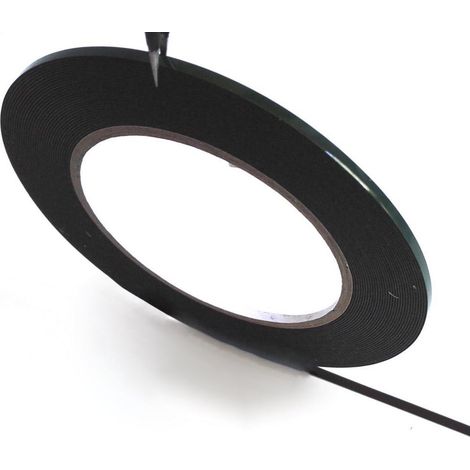 Rollo de 3mm, 0.5mm de espesor Cinta adhesiva espuma  doble cara negra  20 metros (1/2)