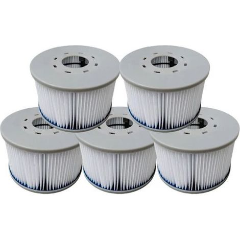 Cartouches filtrantes gonflables MSPA pour spa, paquet de 5 filtres de rechange en polypropylène pour le nettoyage du spa, 10,6 x 6,7 cm-AquaForge (1/4)