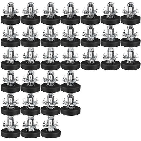 32 vis de nivellement réglables à filetage M6 pour meubles, adaptées aux pieds de chaises, tables, canapés, armoires, etc. (1/5)