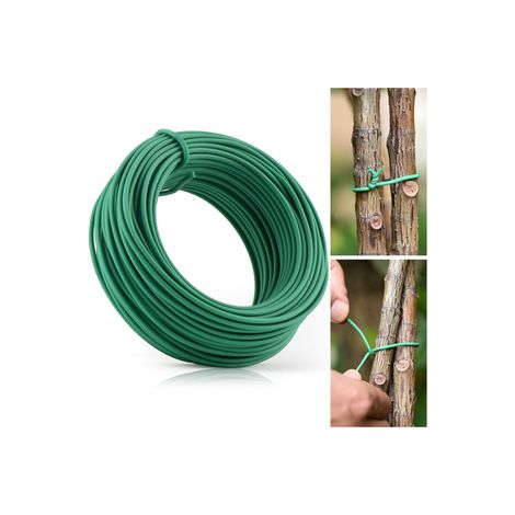 Lot de 5 attaches végétales – Fil de cerclage gainé PVC de 10 mètres, attache pour plantes grimpantes, arbres, vigne et agriculture (1/4)