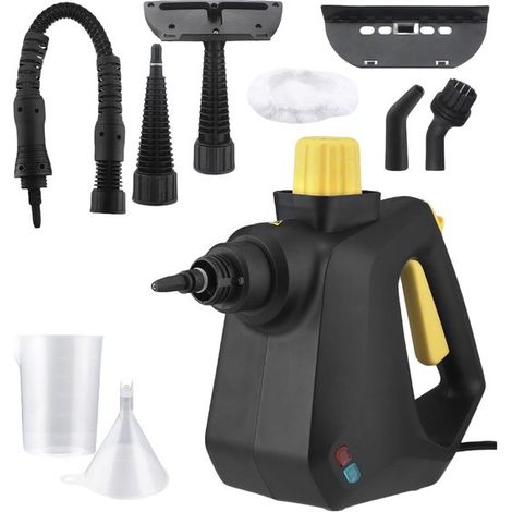 Nettoyeur vapeur portable - Nettoyeur vapeur domestique - Nettoyage en profondeur - Sans produits chimiques - Réservoir de 350 ml - Noir (1/5)