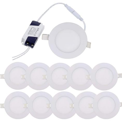 10pcs 3W Cool White 6000K Recessed Downlight LED Downlight Ultra Thin Panel Round Recessed Downlight LED Downlight Ultra-flat Downlight LED Ceiling Recessed (1/5)