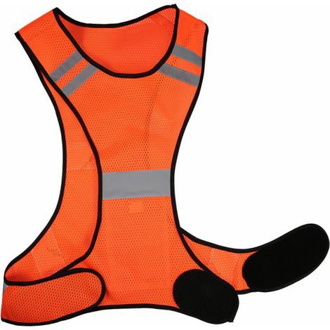 Gilet Réfléchissant Léger en Maille Respirante Haute Visibilité - Équipement de Sécurité pour la Course à Pied, la Marche, le Cyclisme et le Jogging - Taille XL, Couleur Orange