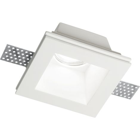 Faretto Incasso Moderno Samba Square Gesso Bianco 1 Luce Gu10 D70Cm (1/3)