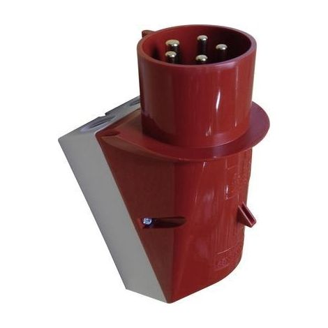 MENNEKES 101200041 CLAVIJAS MURALES, TOMAS DE CORRIENTE CEE, 400 V, 50-60 HZ, 16 A, 5 POLOS, IP 44, ROJO