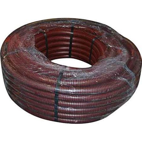 TUBO CORRUGATO CON TIRAFILO MARRONE Ø 25 mm - rotolo 50 mt Q.TA 50