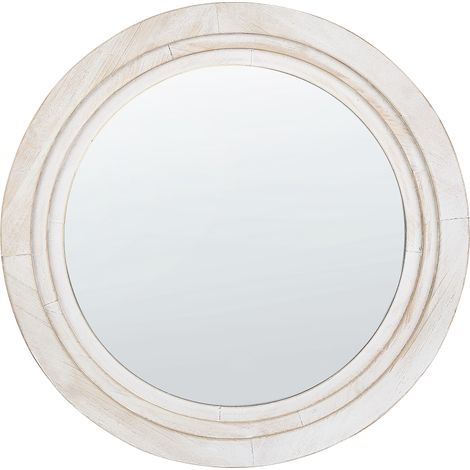 Espejo de pared de vidrio blanco crema 60 cm MDF hecho a mano Delicias